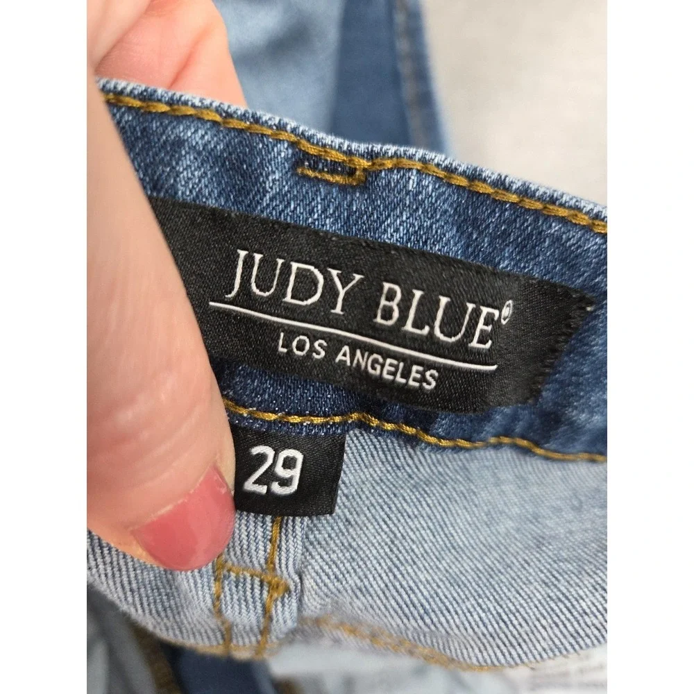 Judy Blue Jeans Womens 29 Relaxed Fit‎ Bohemian Stretch Distressed Ankle 29x25
